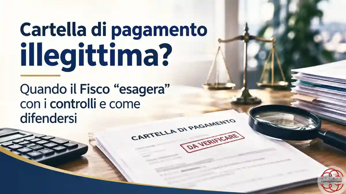 Cartella di pagamento illegittima Quando il Fisco esagera con i controlli e come difendersi studio russo giuseppe