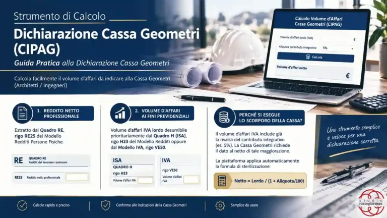 calcolo volume affari cassa geometri
