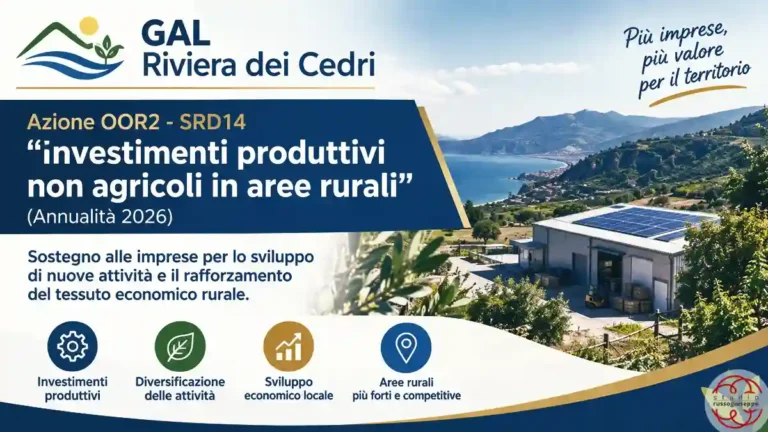 gal riviera dei cedri investimenti produttivi non agricoli aree rurali studio russo giuseppe