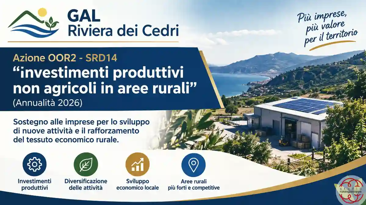 gal riviera dei cedri investimenti produttivi non agricoli aree rurali studio russo giuseppe